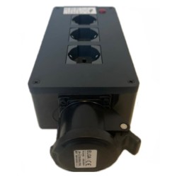 ELGA PCN-3UPCN POWERBOX PASSANTE CEE 16A-3P 3 PRESE UNEL 10A-16A-SHUKO CON RILANCIO E SPIA DI RETE
