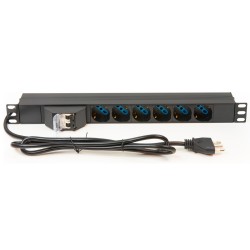 LINK MULTIPRESA ALIMENTAZIONE RACK 19" 6 PRESE UNIVERSALI TRIPOLARI/SCHUKO MAGNETOTERMICA