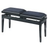 EXTREME PB-2PB BLACK PIANO BENCH PANCA DOPPIA SEDUTA PER PIANOFORTE IN LEGNO COLORE NERO