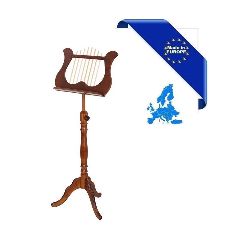 LEGGIO LEGNO TAVOLA LIRA MADE IN EUROPE CORPO BARRA E CHIUSURE IN ACERO REGOLABILE ALTEZZA E INCLINAZIONE FINITURA NOCE