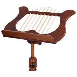 LEGGIO LEGNO TAVOLA LIRA MADE IN EUROPE CORPO BARRA E CHIUSURE IN ACERO REGOLABILE ALTEZZA E INCLINAZIONE FINITURA NOCE