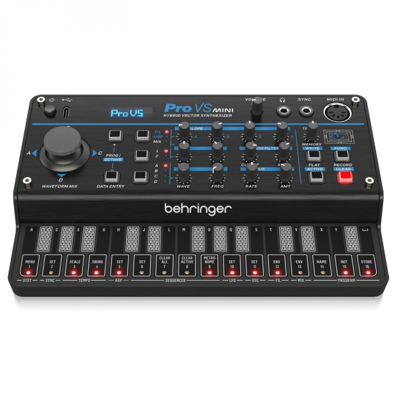 BEHRINGER PRO VS MINI SINTETIZZATORE IBRIDO POLIFONICO 4 VOCI 27 TASTI DINAMICI EX-DEMO