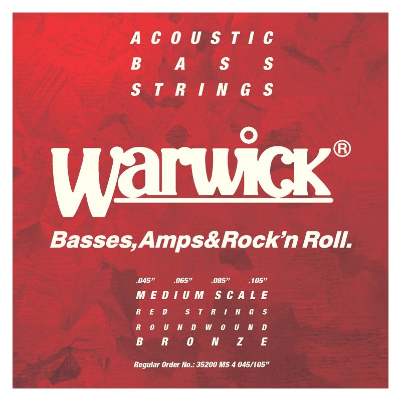 WARWICK 35200 MS 4 RED LABEL BRINZE 45/105 MUTA DI CORDE PER BASSO ACUSTICO 4 CORDE