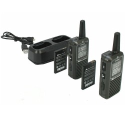 MIDLAND 777 PRO C1365 COPPIA WALKIE TALKIE BUNDLE BATTERIE CARICABATTERIE ALIMENTATORE CAVO USB
