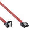 InLine® Cavo SATA 6Gb/s, angolato, rosso, con linguetta, 0,5m