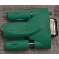 ADATTARORE SERIALE 9 POLI FEMMINA PS/2 FEMMINA PER MOUSE COLORE GRIGIO/VERDE