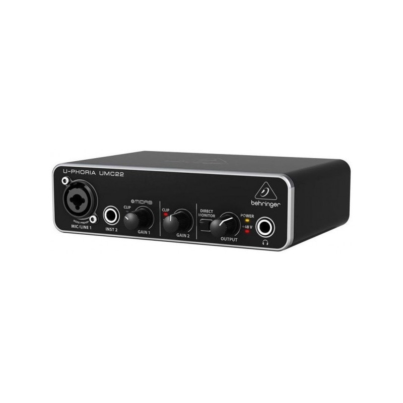 BEHRINGER UMC22 INTERFACCIA AUDIO 2X2 SCHEDA USB 2 IN 2 OUT 24 BIT 48 KHZ PC E MAC PREAMPLIFICATORE MICROFONICO MIDAS