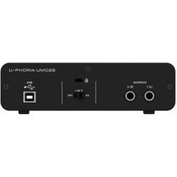 BEHRINGER UMC22 INTERFACCIA AUDIO 2X2 SCHEDA USB 2 IN 2 OUT 24 BIT 48 KHZ PC E MAC PREAMPLIFICATORE MICROFONICO MIDAS