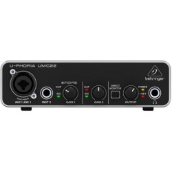 BEHRINGER UMC22 INTERFACCIA AUDIO 2X2 SCHEDA USB 2 IN 2 OUT 24 BIT 48 KHZ PC E MAC PREAMPLIFICATORE MICROFONICO MIDAS