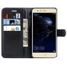 Cover in pelle nera per Huwaei P10 Lite