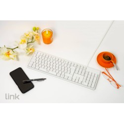 LINK TASTIERA ITALIANA 105 TASTI COLORE BIANCO CONNETTORE USB