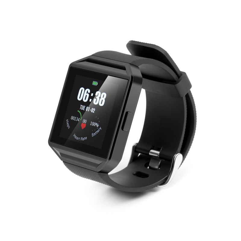 Technaxx TrendGeek Smartwatch with Heart Rate Measurement (TG-SW2HR), M/L, Schwarz