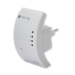 Techly Ripetitore Wireless 300N (Range Extender) con WPS Bianco 