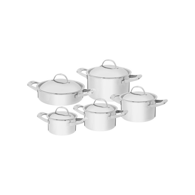 GGS Set Pentole Elite Deluxe 10pz  Acciaio Inox 18/10