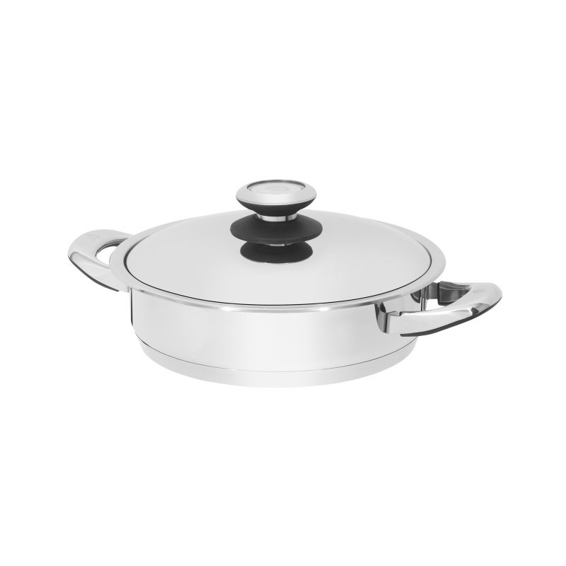 GGS Padella Singola Komfort con Coperchio Acciaio Inox 18/10 