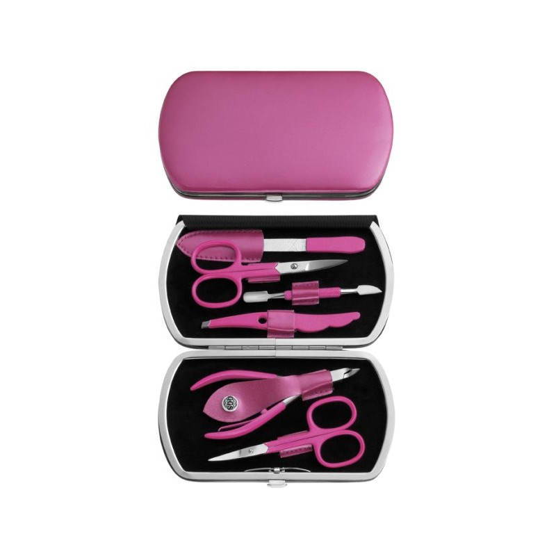 GGS Set da manicure, fuchsia, inox 6pz