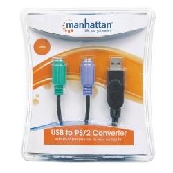 MANHATTAN Adattatore USB a doppio PS/2 Nero 0,2 m