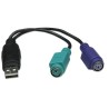 MANHATTAN Adattatore USB a doppio PS/2 Nero 0,2 m