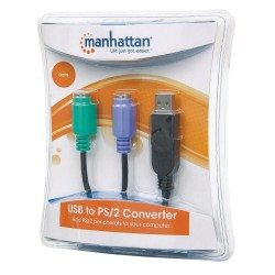 MANHATTAN Adattatore USB a doppio PS/2 Nero 0,2 m