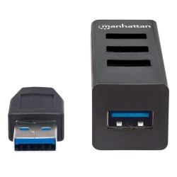 Manhattan 163828 hub di interfaccia USB 3.2 Gen 1 (3.1 Gen 1) Type-A 5000 Mbit/s Nero