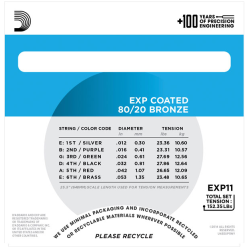 D'ADDARIO EXP11 PHOSPHORE CORDE CHITARRA ACUSTICA 12-53