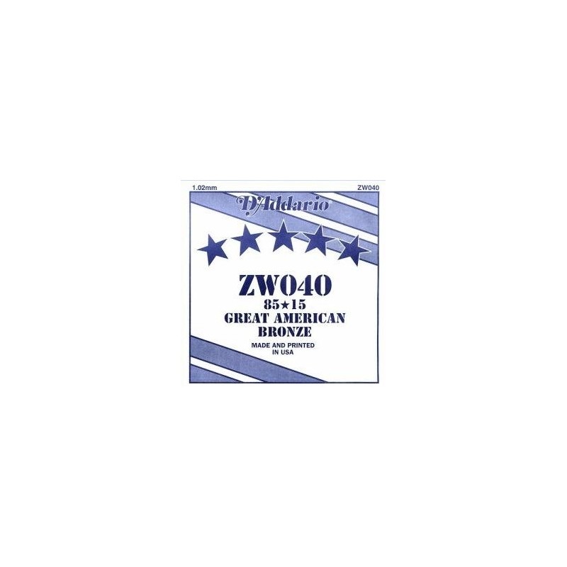 D'ADDARIO ZW040 CORDA SINGOLA 85/15 PER CHITARRA ACUSTICA