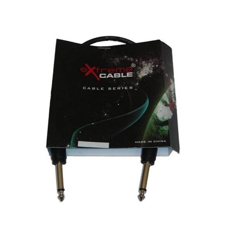 EXTREME JJ01 CAVO JACK-JACK 0,1 MT CON JACK DA 1/4" 6,3mm E CONNETTORI ANTISCIVOLO ERGONOMICI