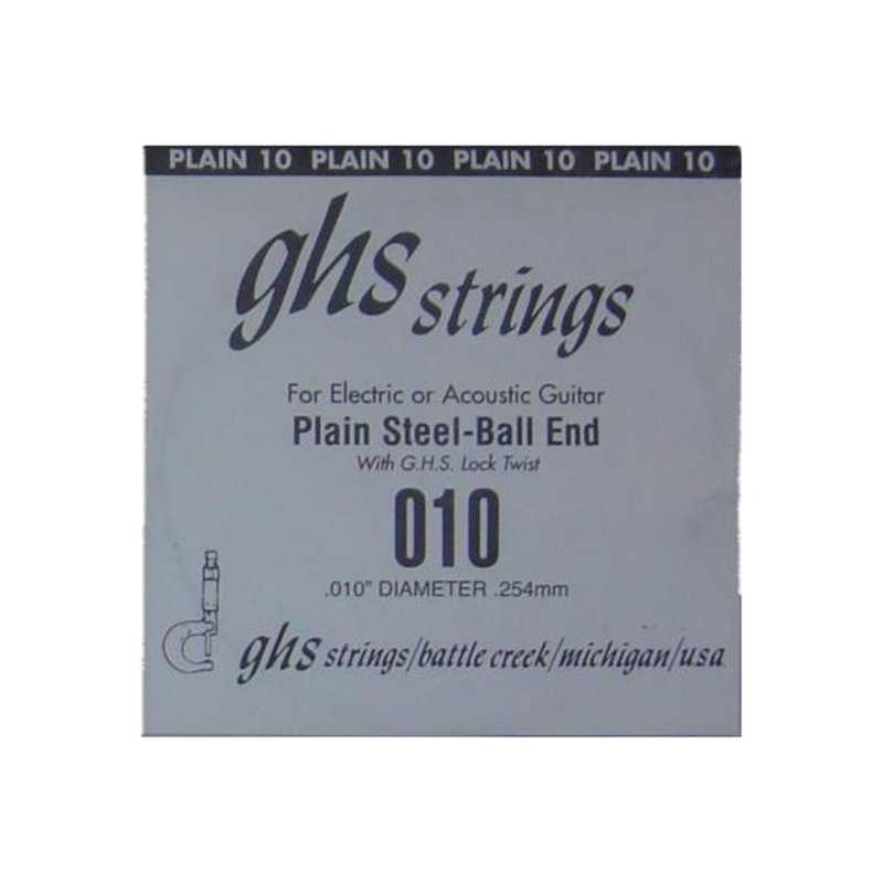 GHS PLAIN 010 STEEL BALL-END CORDA PER CHITARRA ACUSTICA