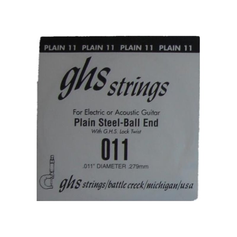 GHS PLAIN 011 STEEL BALL-END CORDA PER CHITARRA ACUSTICA