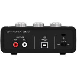 BEHRINGER UM2 U-PHORIA INTERFACCIA 2X2 USB SCHEDA AUDIO 2 IN 2 OUT PREAMPLIFICATORE MICROFONICO SOFTWARE PC MAC
