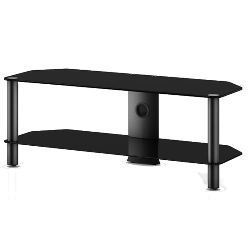 SONOROUS NEO 2110-B-BLK SUPPORTO PER TELEVISORE FINO A 46" 2 RIPIANI IN VETRO E METALLO CON RUOTE COLORE NERO
