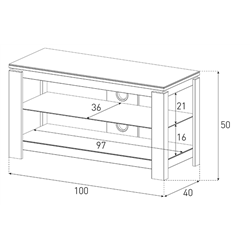 SONOROUS HG1030RD SUPPORTO PER TELEVISORE FINO A 42" 3 RIPIANI IN VETRO E LEGNO COLORE ROSSO