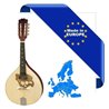 MANDOLINO PORTOGHESE 1 MADE IN EUROPE IN MASSELLO TOP ABETE E ACERO FONDO FASCE MANICO SCALA 332mm
