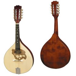 MANDOLINO PORTOGHESE 1 MADE IN EUROPE IN MASSELLO TOP ABETE E ACERO FONDO FASCE MANICO SCALA 332mm