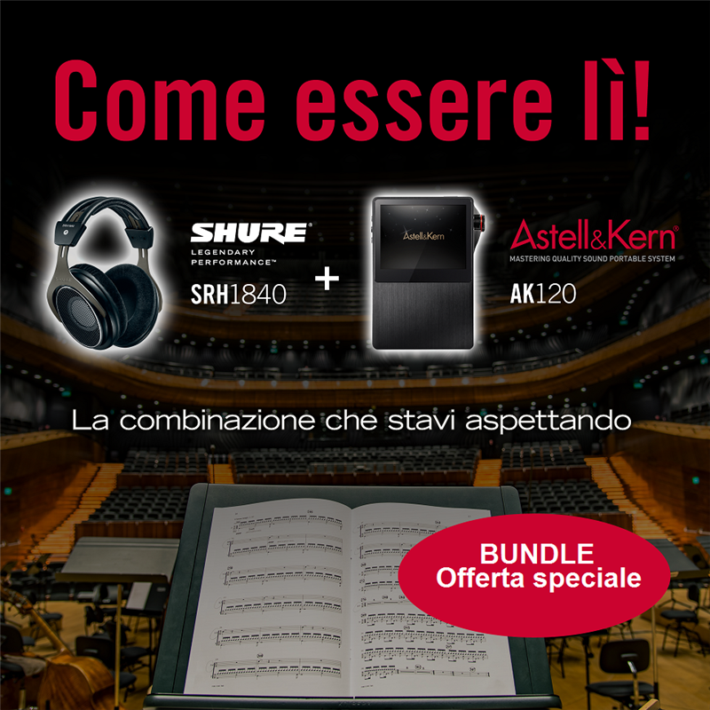ASTELL&KERN AK120 IRIVER RIPRODUTTORE DIGITALE STATO SOLIDO HIGH-END + CUFFIA SHURE SRH1840 IN BUNDLE