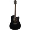 WASHBURN HD-10SCEB CHITARRA ACUSTICA ELETTRIFICATA 4/4 TOP ABETE FONDO E FASCE IN MOGANO SPALLA MANCANTE COLORE NERO