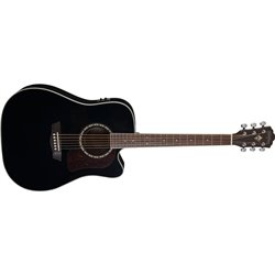 WASHBURN HD-10SCEB CHITARRA ACUSTICA ELETTRIFICATA 4/4 TOP ABETE FONDO E FASCE IN MOGANO SPALLA MANCANTE COLORE NERO