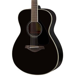 YAMAHA FS820 BL BLACK CHITARRA ACUSTICA 4/4 TOP IN ABETE FONDO E FASCE IN MOGANO PONTE IN PALISSANDRO COLORE NERO