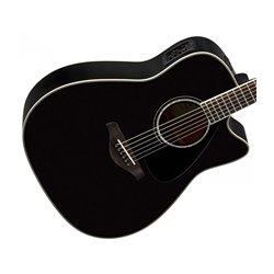 YAMAHA FGX830C BLACK CHITARRA ACUSTICA ELETTRIFICATA CUTAWAY NERA
