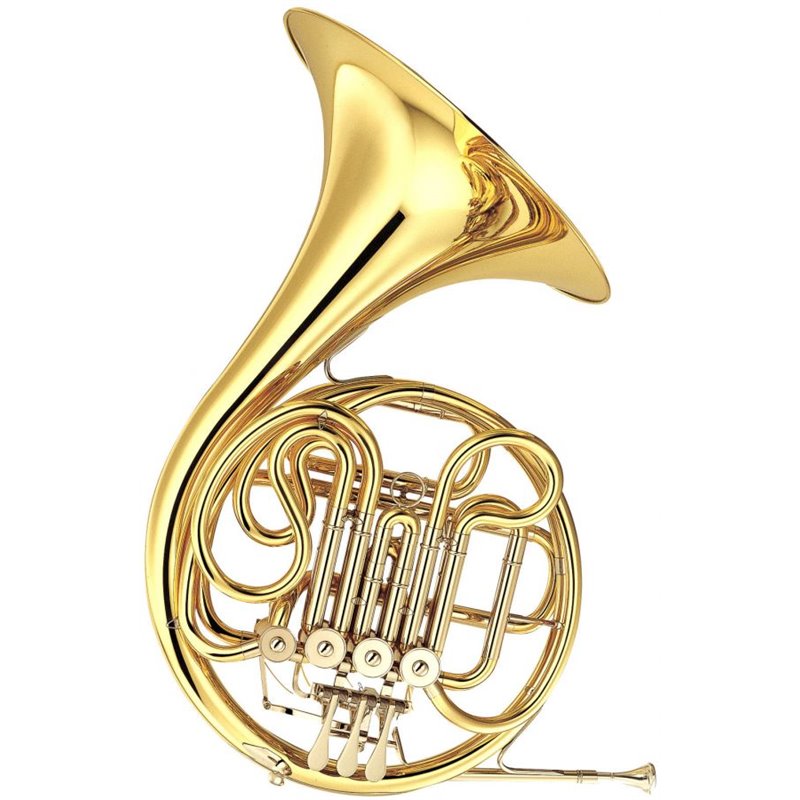 YAMAHA YHR-567GDB CORNO DOPPIO FRANCESE TONO CHIAVE F,Bb LACCATO ORO IN OTTONE + ASTUCCIO E BOCCAGLIO 32C4
