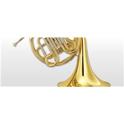 YAMAHA YHR-567GDB CORNO DOPPIO FRANCESE TONO CHIAVE F,Bb LACCATO ORO IN OTTONE + ASTUCCIO E BOCCAGLIO 32C4