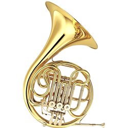 YAMAHA YHR-567GB CORNO DOPPIO FRANCESE IN CHIAVE F,Bb PLACCATO ORO IN OTTONE + ASTUCCIO E BOCCAGLIO 32C4
