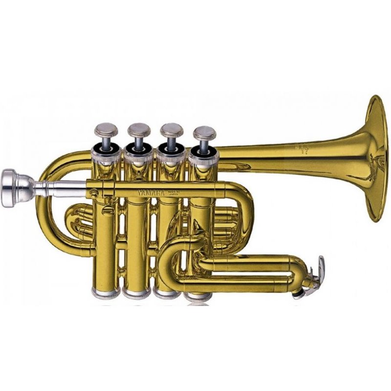YAMAHA YTR-6810 TROMBA PICCOLA IN SIB LACCATO ORO IN OTTONE + CUSTODIA E BOCCAGLIO