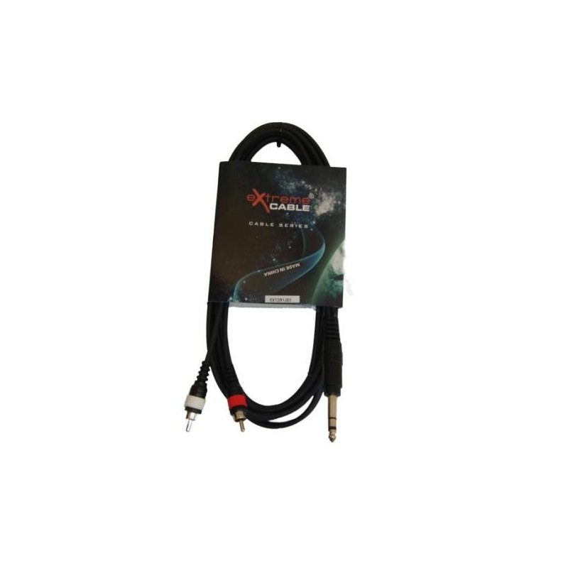 EXTREME 2R1JS3 CAVO 2 RCA MASCHIO - 1 JACK MASCHIO STEREO 1/4" 6.3mm