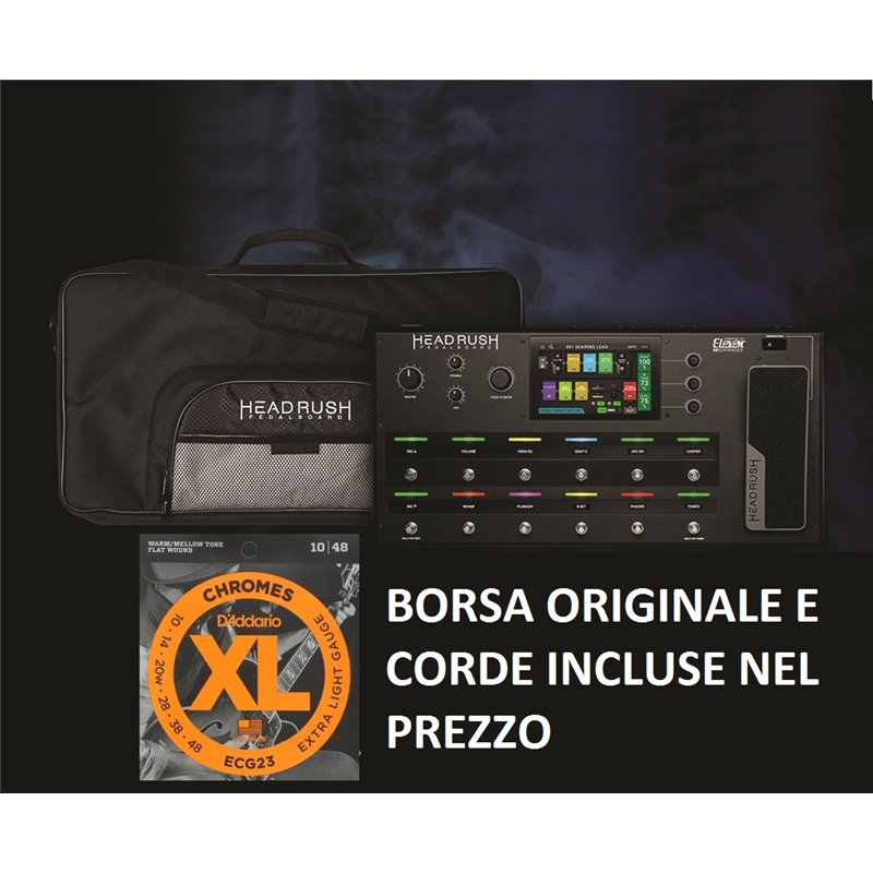 HEADRUSH PEDALBOARD PEDALIERA MULTIEFFETTO PER CHITARRA CON MODELLI DI AMPLIFICATORI CABINET MICROFONI ED EFFETTI + BORSA + D'AD