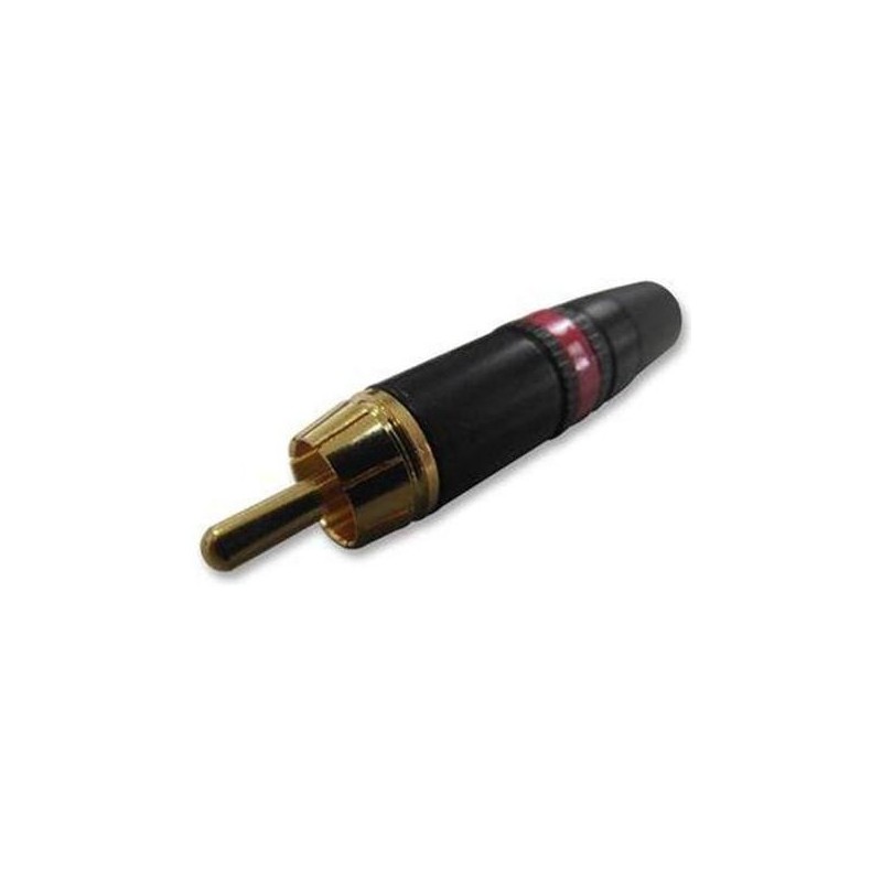 NEUTRIK REAN NYS373-2 CONNETTORE 2 POLI RCA MASCHIO NERO ANELLO ROSSO
