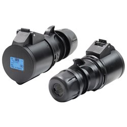 PROLUNGA CORRENTE 5 METRI CEE 32A 1PH+N+E IP44 3POLI 230V 7000W CAVO NEOPRENE/H07RN-F 3X6MM2 SPINA-PRESA MASCHIO-FEMMINA NERE