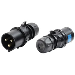 PROLUNGA CORRENTE 5 METRI CEE 32A 1PH+N+E IP44 3POLI 230V 7000W CAVO NEOPRENE/H07RN-F 3X6MM2 SPINA-PRESA MASCHIO-FEMMINA NERE