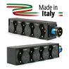 POWERBOX NERO CIABATTA ALIMENTAZIONE PALCO MADE IN ITALY SPIA RETE INGRESSO SPINA 16A 3P 4-USCITE SHUKO 16AMP 3P IP54