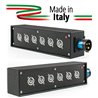 POWER-BOX NERO CIABATTA ALIMENTAZIONE PALCO POWERCON MADE IN ITALY SPIA RETE INGRESSO 16A 3P USCITE 6 20AMP POWER-OUT GREY